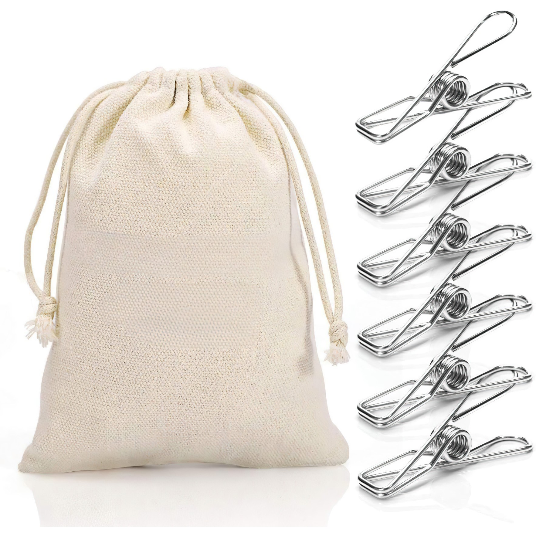 스텐 집게 빨래집게 강력 바람막이 양말 집게 다용도 빨래집게, 40개, 은색. 은빛. 7,070원