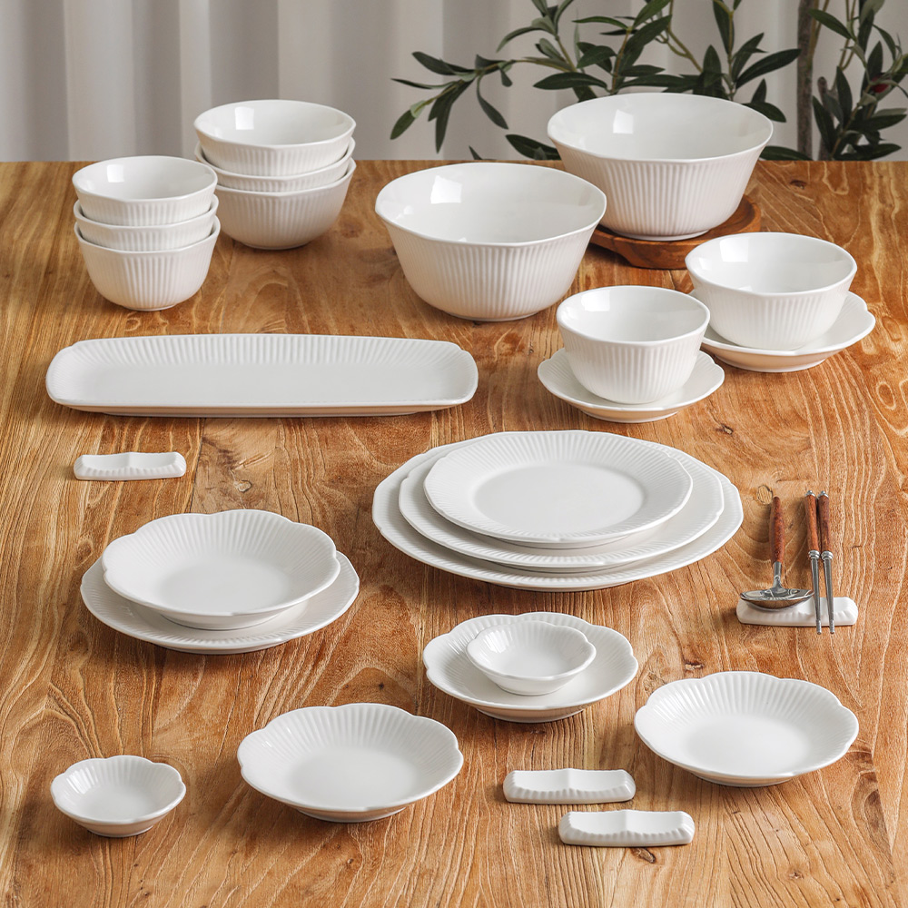 윤도자기 메종오브제 국산 순백 4인 식기 홈세트 27p 118,970원