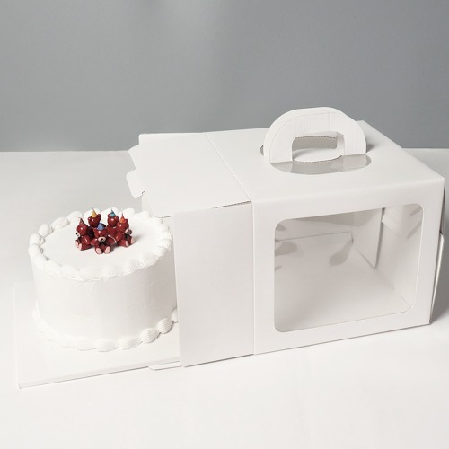 [대량할인] 아임팩킹 사각 창문 케이크 박스 2호_화이트(150mm(h)), 화이트 2호 150mm(받침대 별도), 50개 64,000원