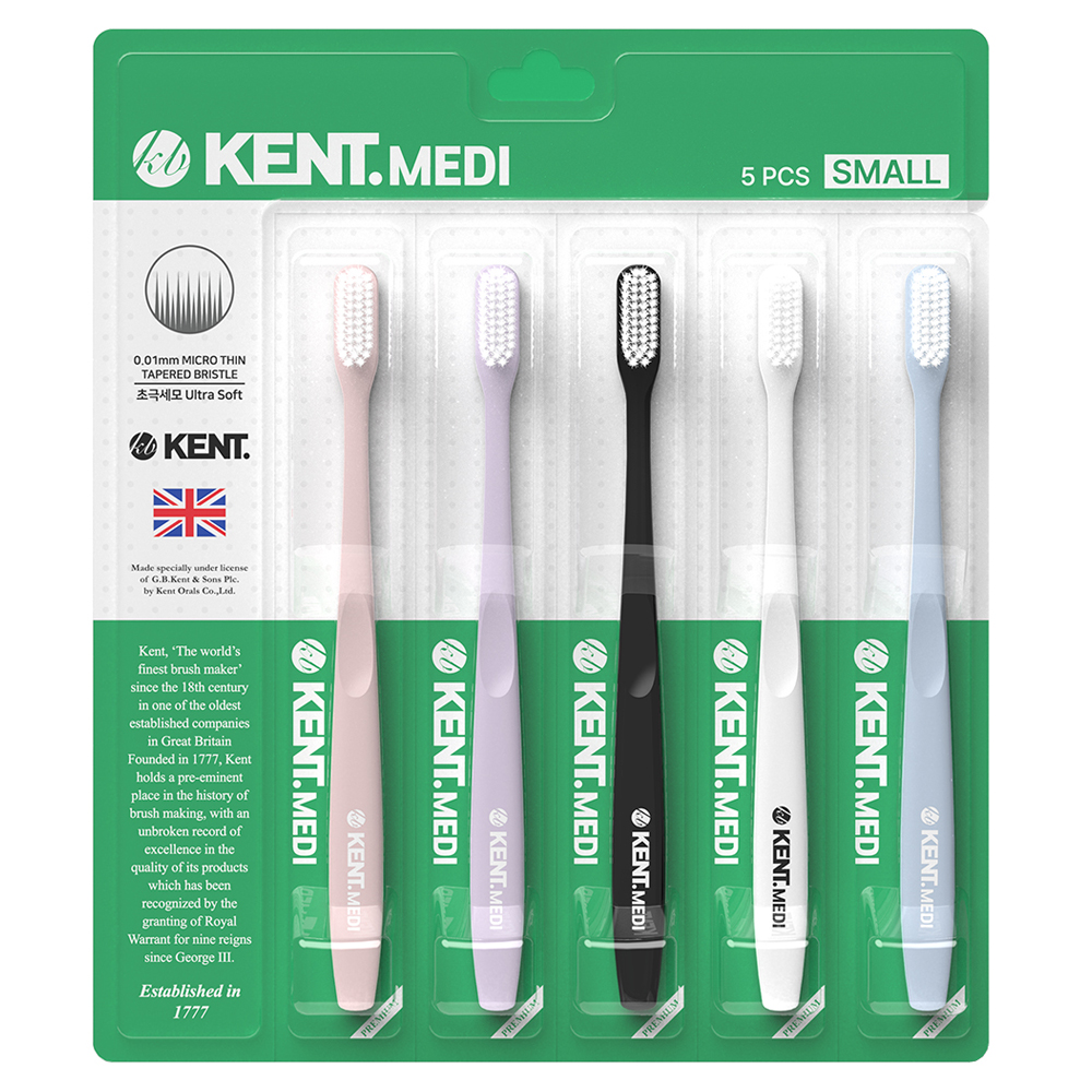 켄트 메디 스몰 헤드 초극세모 칫솔 5종 세트, 1세트, 1개입 23,630원
