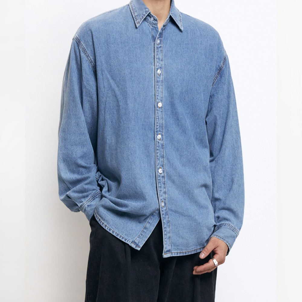 [GTM] SQ-9002 남자 릴렉스드데님긴팔셔츠 오버핏 레이어드 청남방 3컬러 38,800원