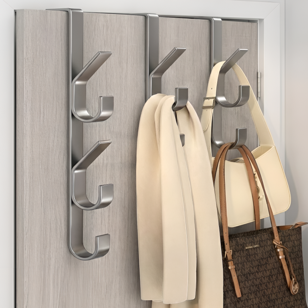 에코르 틈새공간 도어행거 무타공 방문 옷걸이 가방걸이, 2개, 메탈 블랙 8,800원