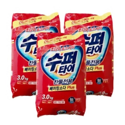 엘지생활건강 수퍼타이 찬물전용 분말세제 3kg 일반드럼겸용, 3kg, 3개 26,500원