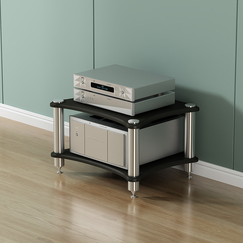 견고한 원목 오디오랙 스피커 진열대 앰프 거치대 2단 이동식 수납장 LP 보관 가능 98,400원