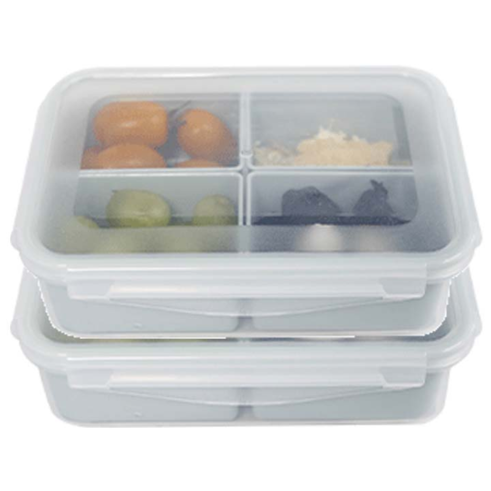 초특가 한정상품 나눔 칸막이 칸칸이 밀프랩 도시락통 반찬통 밀폐용기 2+2, 1세트, 4칸 1500ml 4개 13,900원