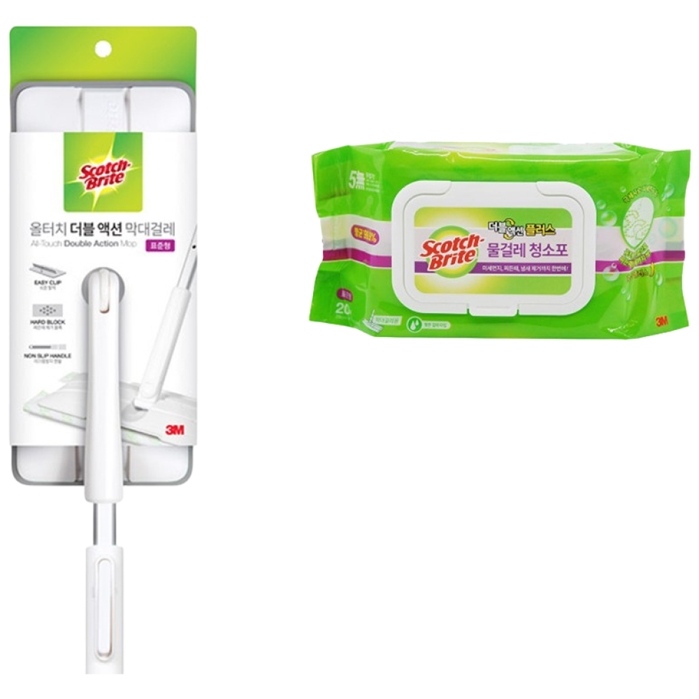 3M 올터치더블액션표준형막대걸레+물걸레청소포20매 47,300원