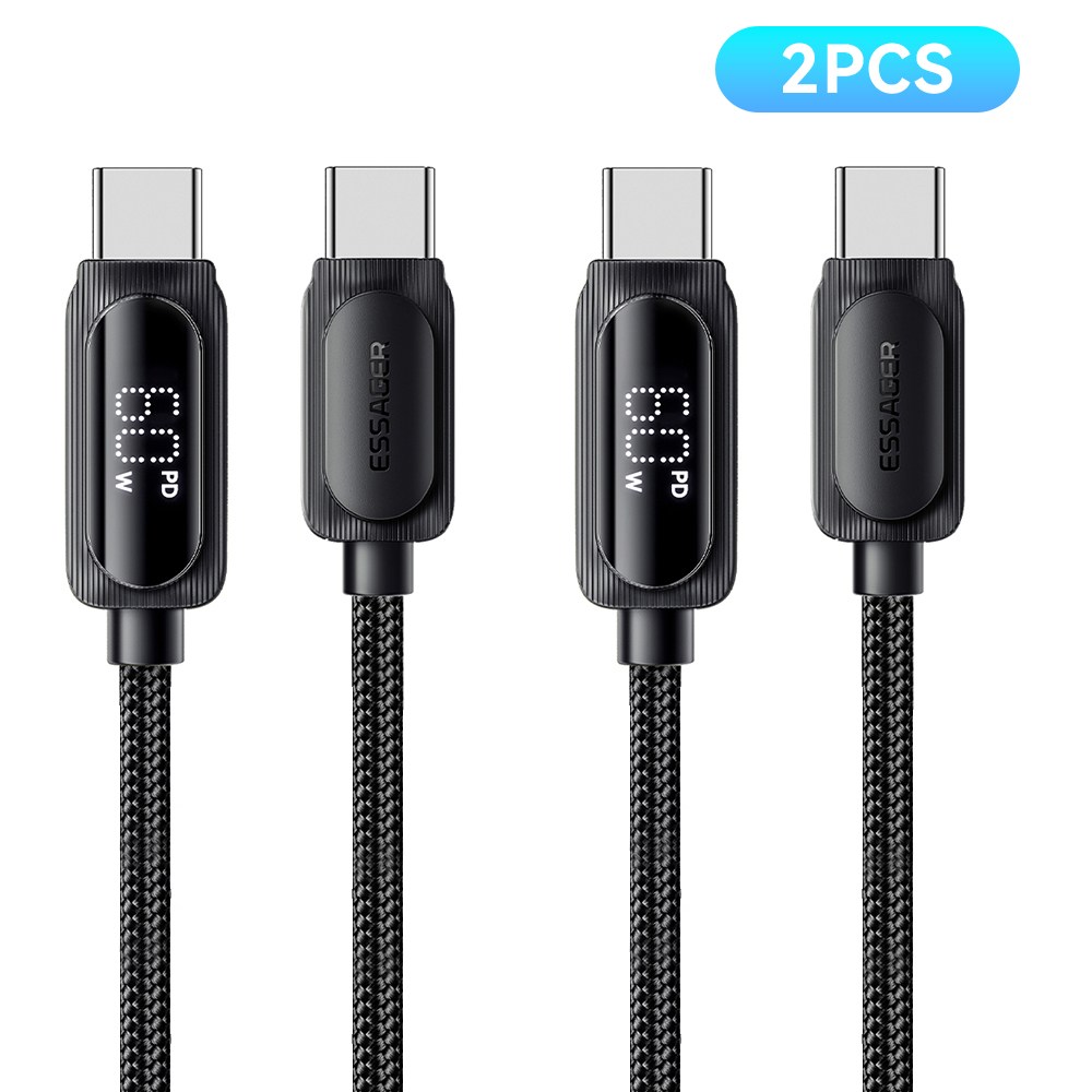 Essager 디스플레이 E-Marker칩셋 PD 100W C타입 초고속충전 케이블 8,300원