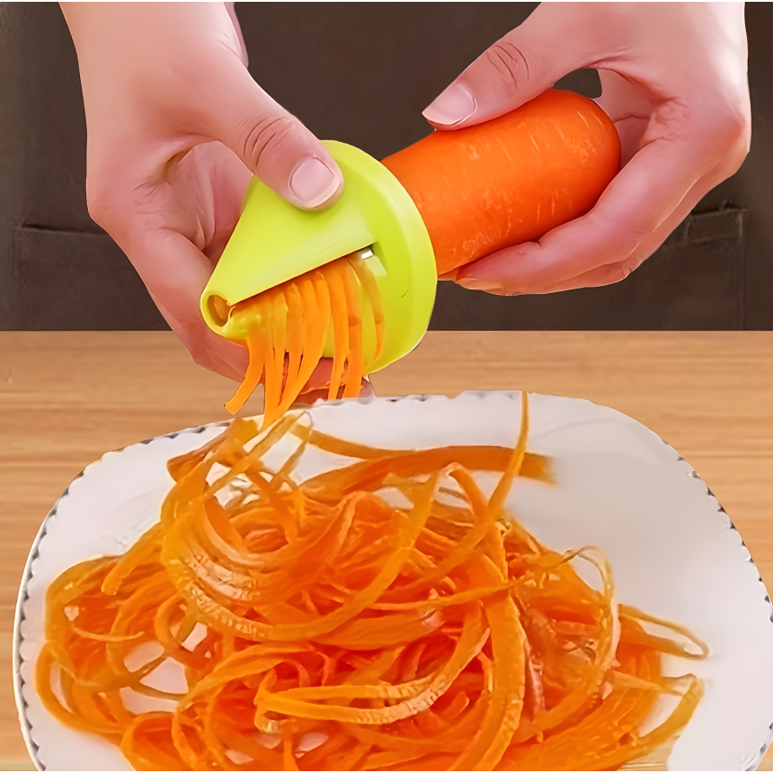 쿠코아 다기능 원뿔형 야채 슈레더 채칼 필러 회전식 오이 당근 과일 채썰기 나선형 껍질 제거기 7,500원