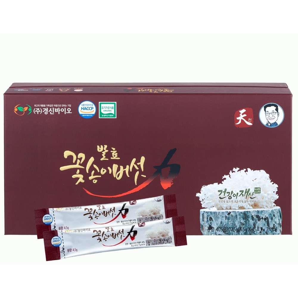 경신바이오 꽃송이 현미 발효 꽃송이버섯 효소 가루 분말 천 스틱형, 180개, 405g, 4.5g 360,000원