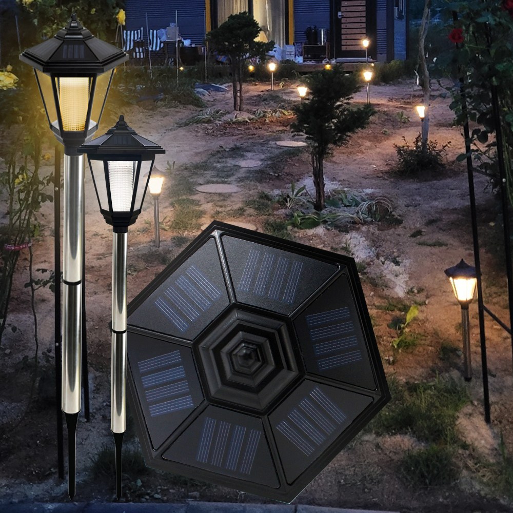 태광조명 태양광 육각등 프리미엄 태양열 정원등 야외 잔디 조명 24,000원