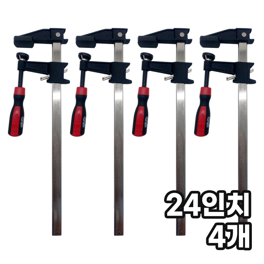 모칸도 F형 클램프 L형 24인치 600mm 목공용, 4개 65,180원