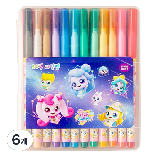 캐치티니핑5 24색 사인펜, 혼합색상, 6개 35,550원