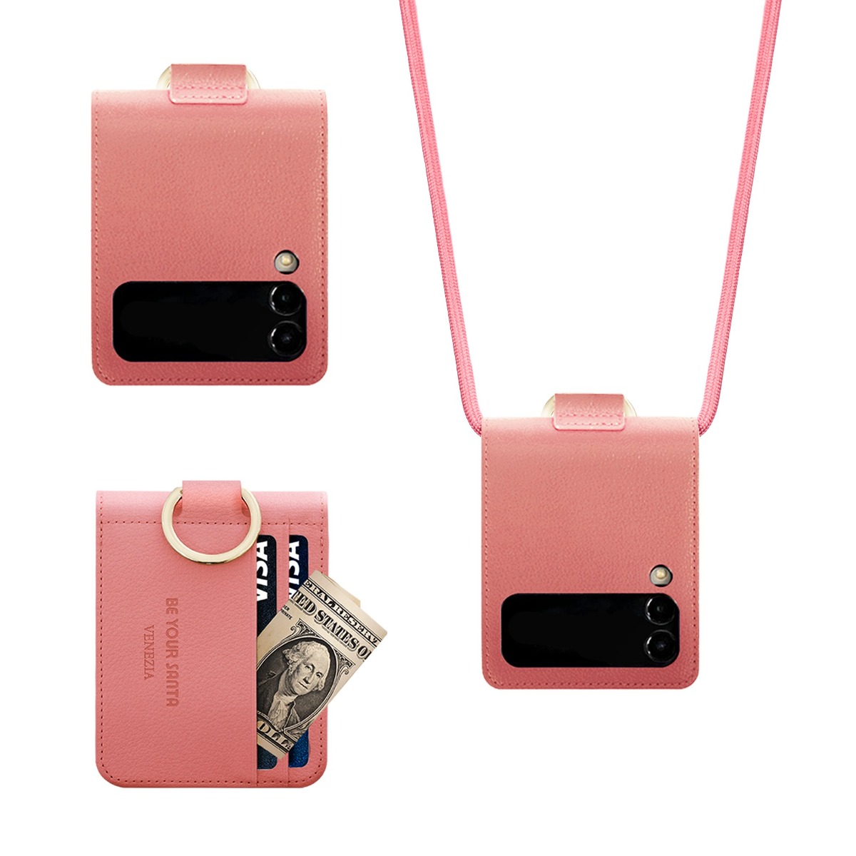 비유어산타 Z플립3, Z플립4케이스 이태리원단 사용 카드 나폴리 베네치아 멀티스트랩세트 47,300원