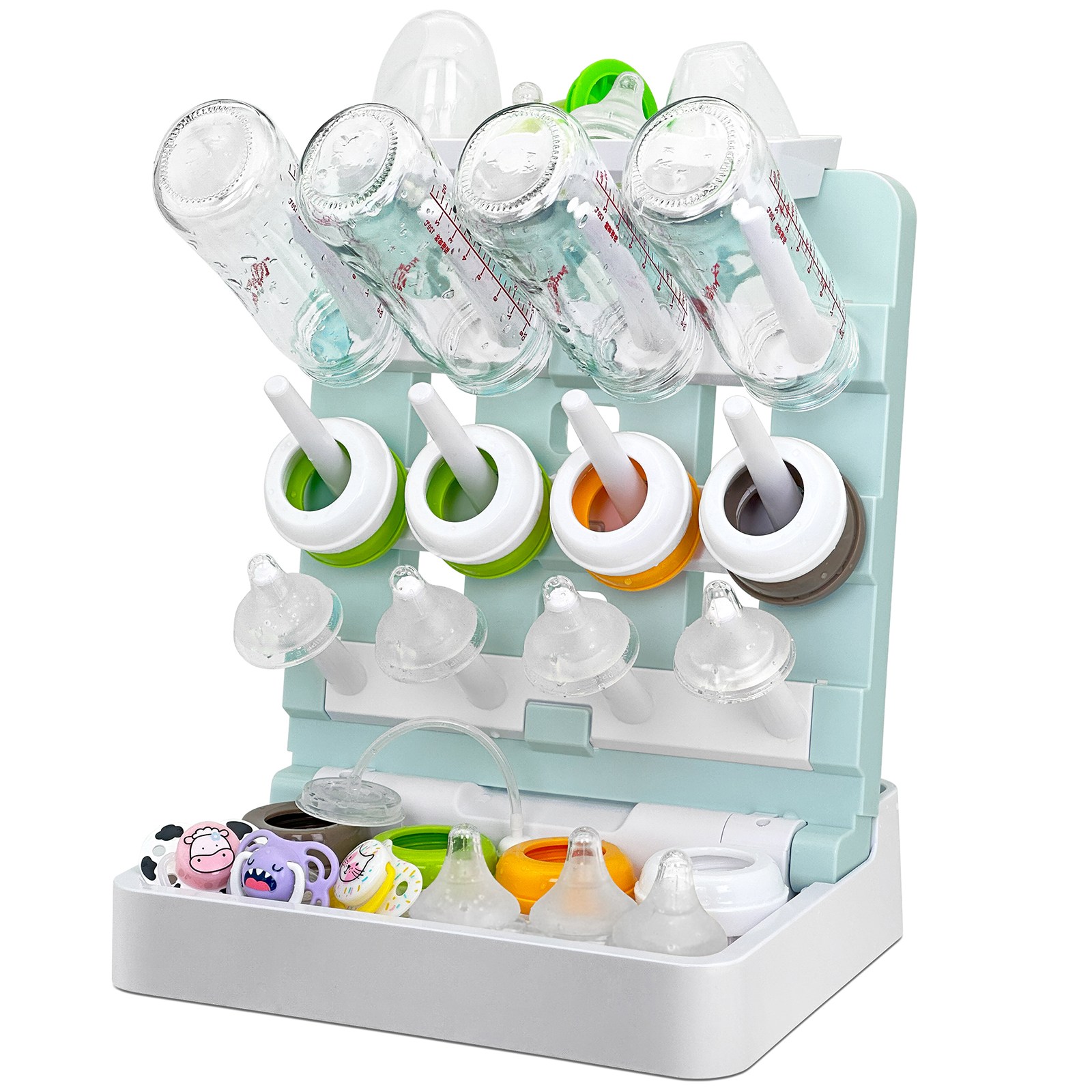 젖병 건조대, 수직 스탠딩 젖병 건조대 랙 홀더-조리대용 공간 절약형 젖병 건조대-최대 12개의 젖병 및 컵을 보관할 수 있습니다., White+Blue 29,800원