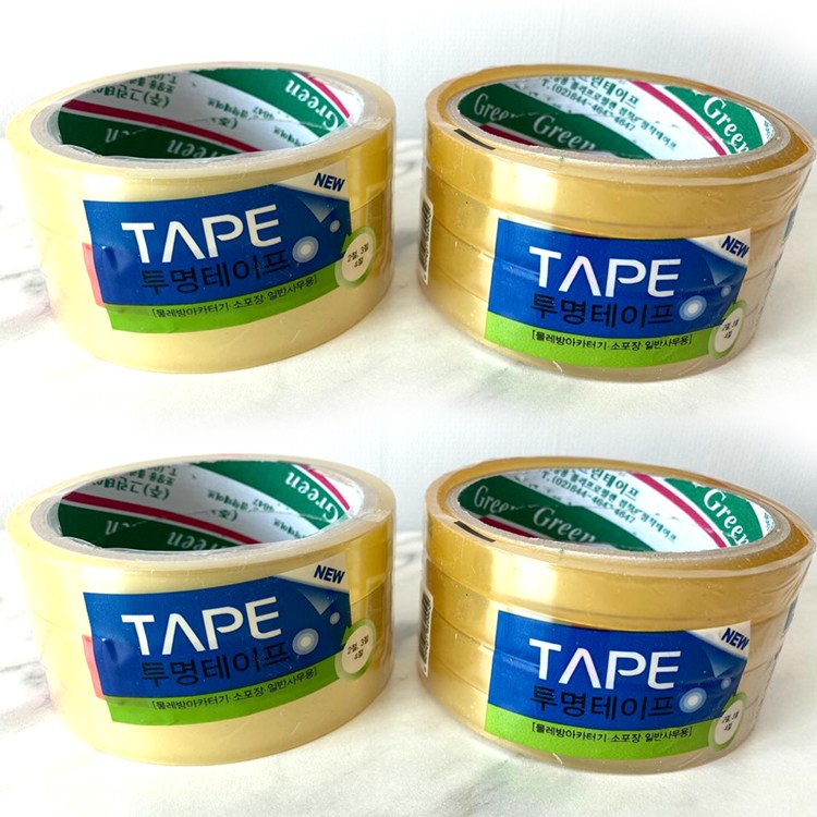 국산 opp 투명테이프 낱개 2절 3절 4절 20M 박스테이프 어린이집 유치원 초등학교 만들기재료 16,000원