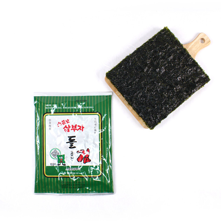 삼부자 곱창돌김 전장김 ((20g x 5묶음) x 6뭉치 총30봉 1박스 (정말맛있는김) 56,900원