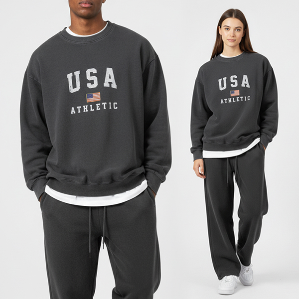 리얼슬로우 남녀공용 U.S.A 피그먼트 오버핏 맨투맨 37,800원