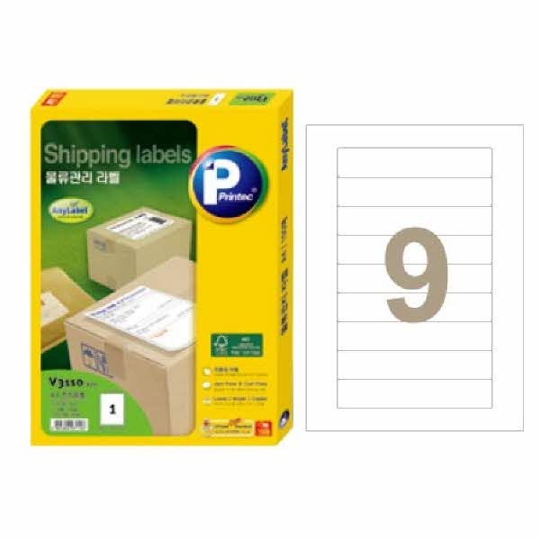 라벨지 물류관리용 V3190 9칸 100매 프린텍 20,200원