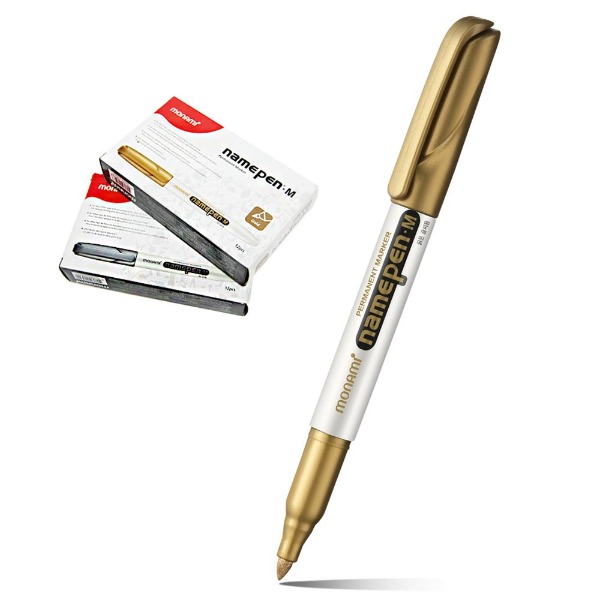 (모나미) 네임펜 M 굵은 글씨용 금색 은색 흰색, 금색, 12자루 15,300원