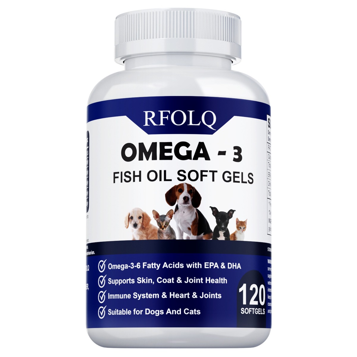 오메가-3 반려동물용 연어 오일 소프트 젤 (120개입) - EPA & DHA 지방산 함유 피부 및 털 건강 보조제, 반려동물 털갈이 간식, 피부 알레르기, 가려움 완화, 2개, 120정 38,240원