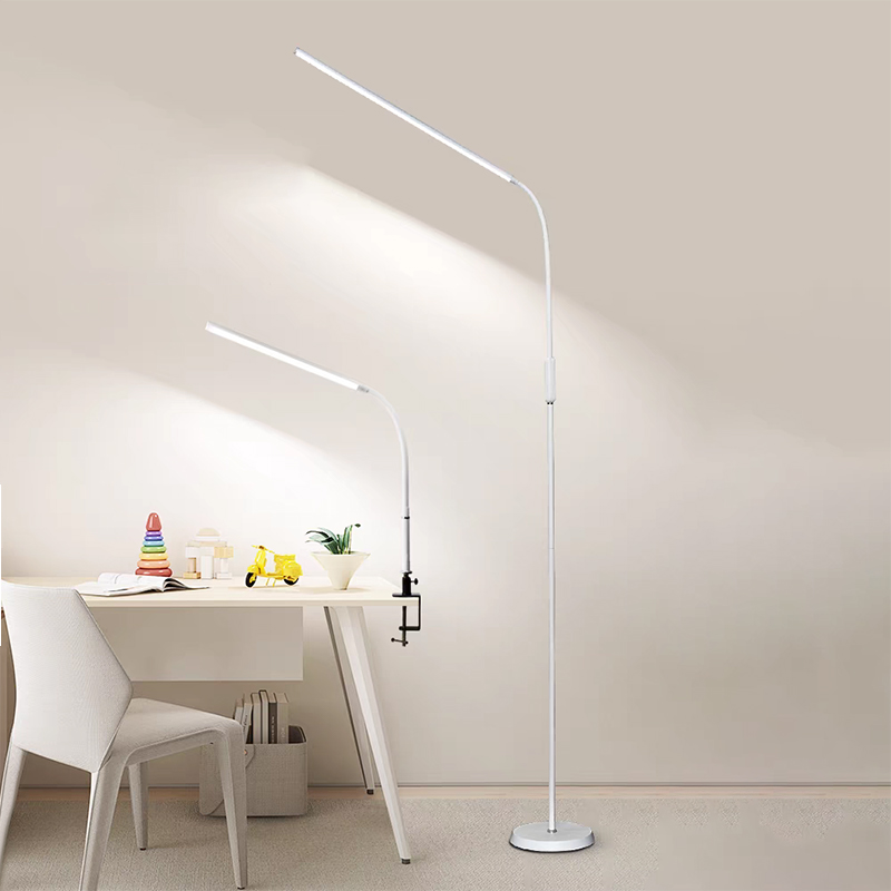ALLILIO 거실 LED 플로어램프 집게 책상 스탠드  밝기, 색온도 조절 가능 블루라이트 차단 시력보호  스탠드&클램프식 겸용 12W 26,500원