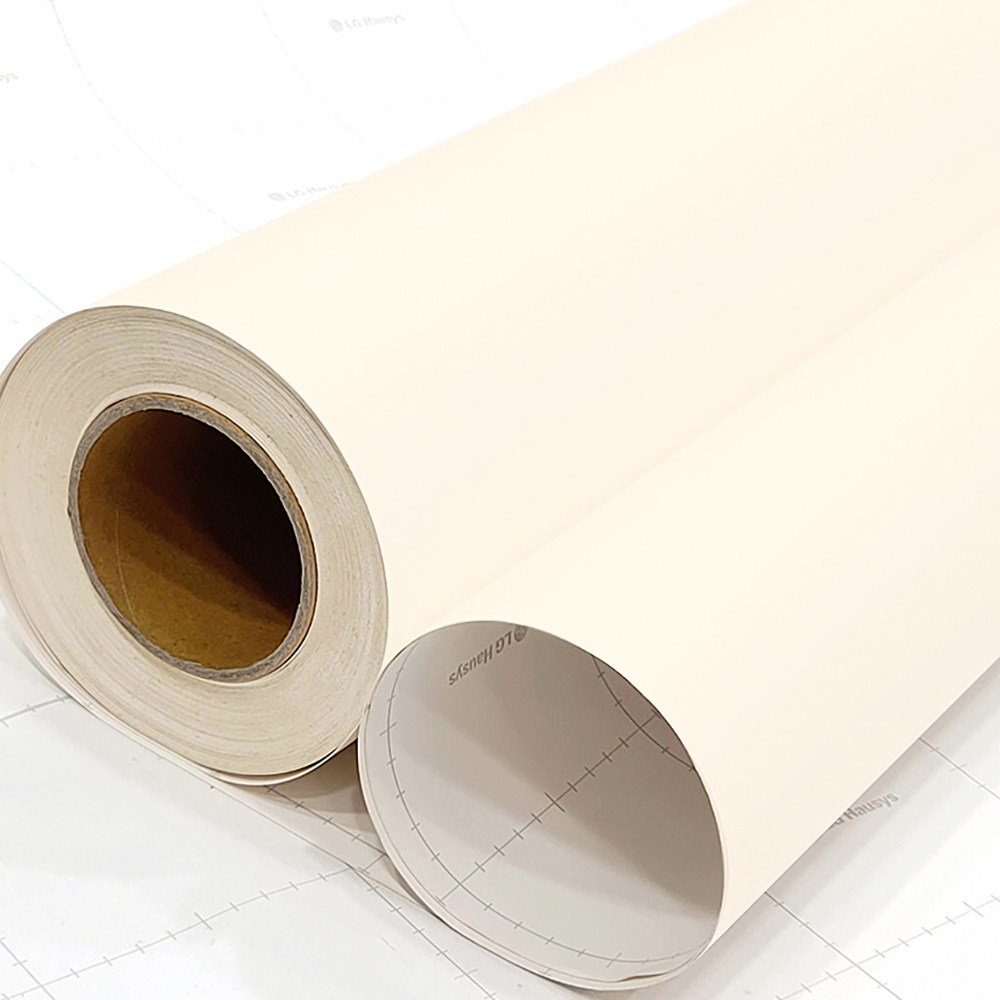 LX하우시스 프리미엄 접착식 인테리어필름 1롤(25M/50M) 무광 단색 50종, 아이보리 ES13 210,000원