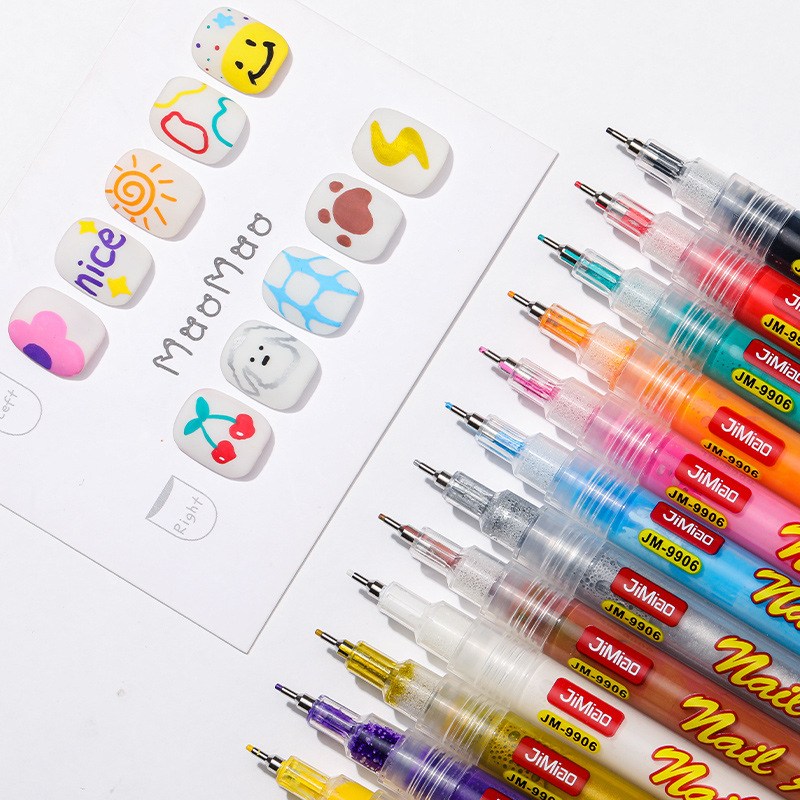 속건 네일 드로잉 아크릴펜 12색  마카펜 데코펜 셀프젤네일아트재료 네일드로잉펜(UV 램프 없이도 말라서 자가네일 아트에 필수입니다) 22,000원
