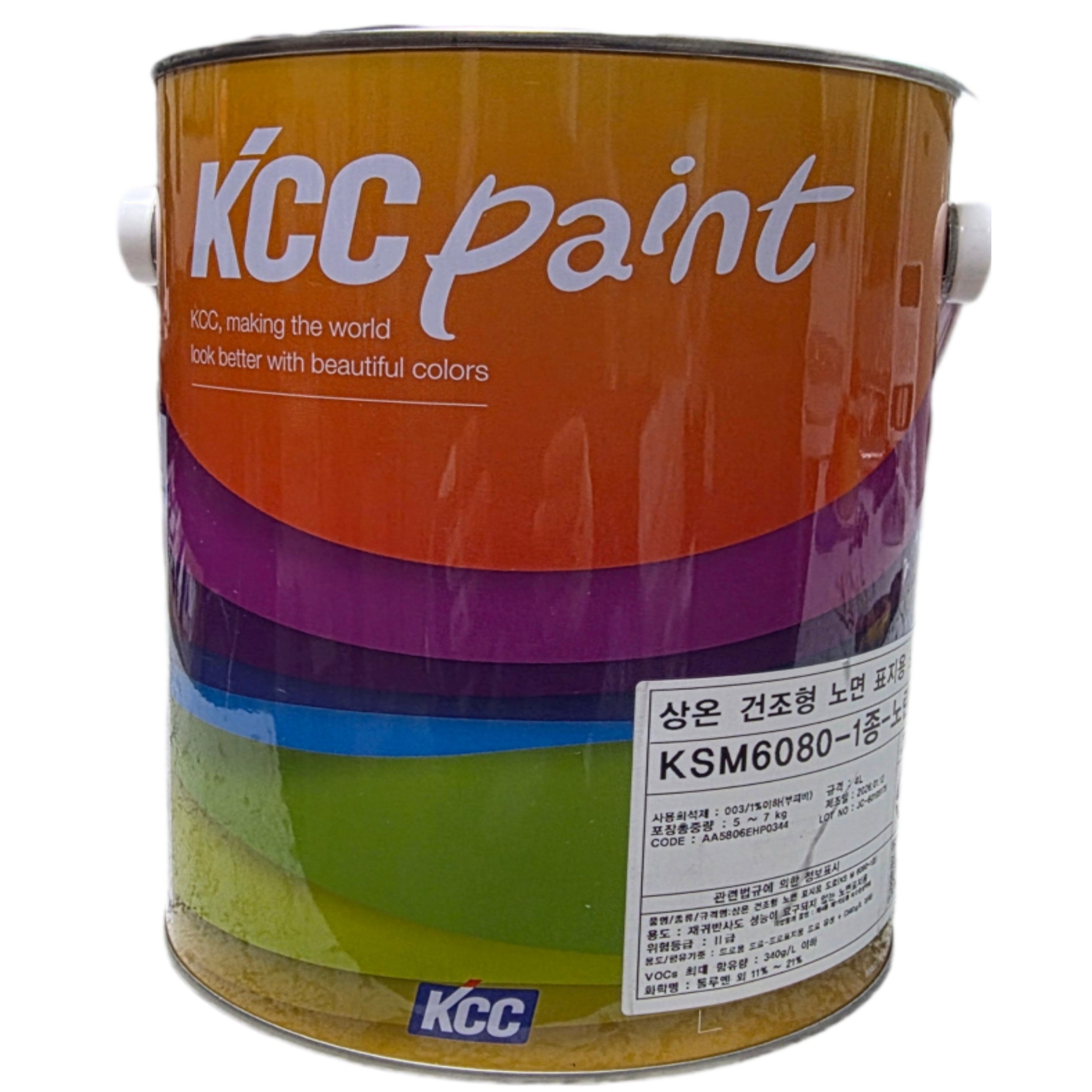 kcc 도로표지용 페인트 주차장 야외 차선 페인트, 1개, 4L, 동일한 방향표기 백색 30,990원