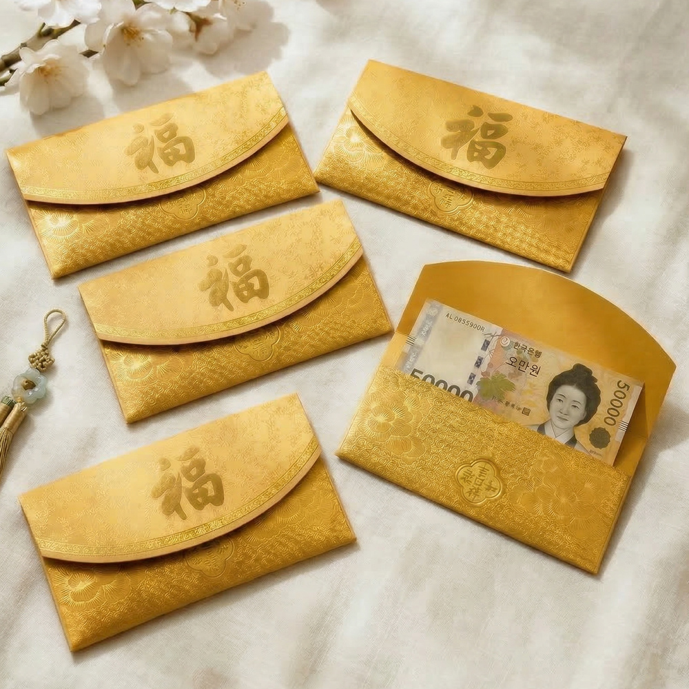 리드홈 돈 들어오는 황금 골드 부모님 복 고급 용돈봉투, 골드, 5개 6,900원