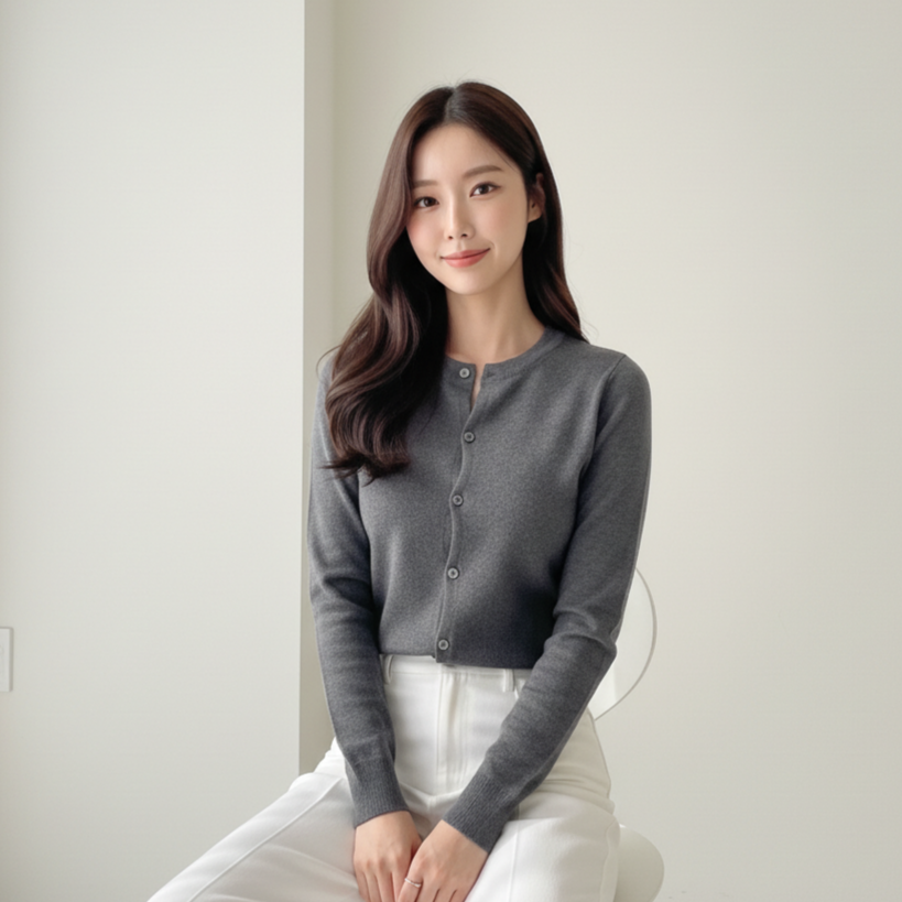 앤코 니트가디건 라운드넥 부드러운 여성가디건 15,640원