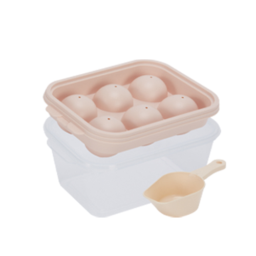 나누담 말랑 아이스볼 트레이 6구 + 얼음통 + 스쿱 세트, 핑크, 1세트 9,900원