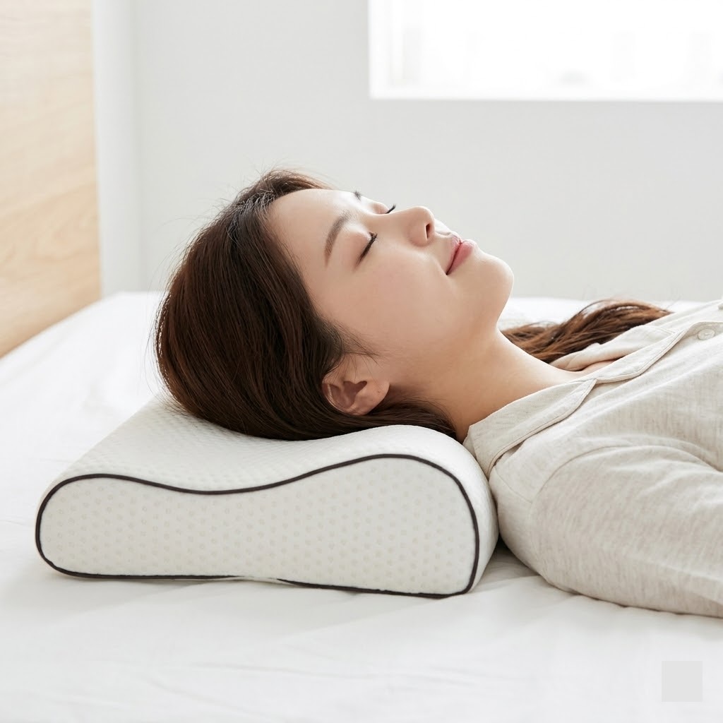 메모리폼 경추베개 3D 굴곡형 인체공학 숙면베개 베개커버 포함, 1개, 화이트 17,900원