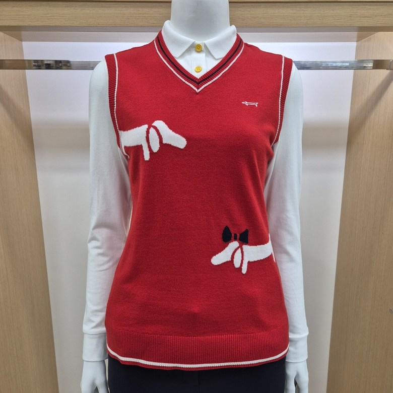루이까스텔 여성 FW 울혼방 루카 커플 닥스훈트 포인트 브이넥 니트 베스트 (레드) 7LDVT931_IC 958592 172,590원