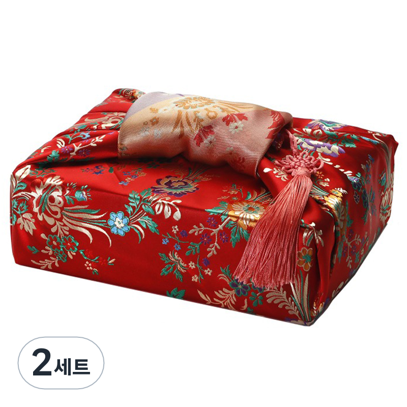 인디케이 다홍꽃 양단 보자기 포장 세트 28,000원