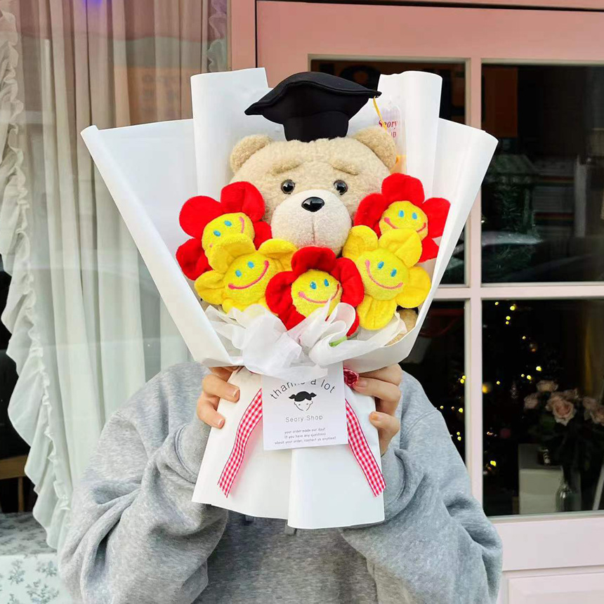 테드베어 스마일 꽃다발 졸업식 기념일 재롱잔치 27,500원