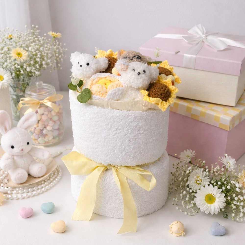 아크디 졸업식 입학식 학예회 인형 꽃다발, 1개, 옐로우 19,100원