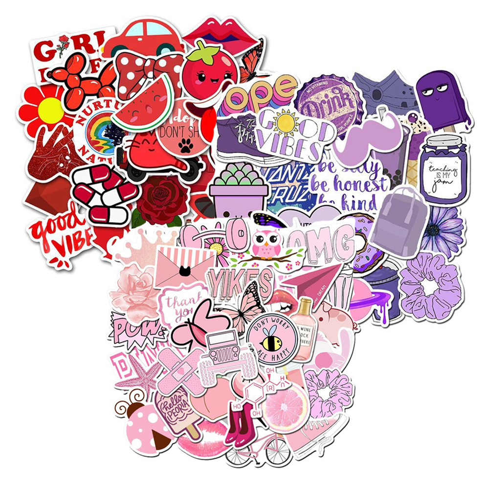 만들하비 캐리어 노트북 다이어리 꾸미기 리무버블 스티커 3종 x 50p 세트, 14 레드, 핑크, 퍼플, 1세트 18,500원