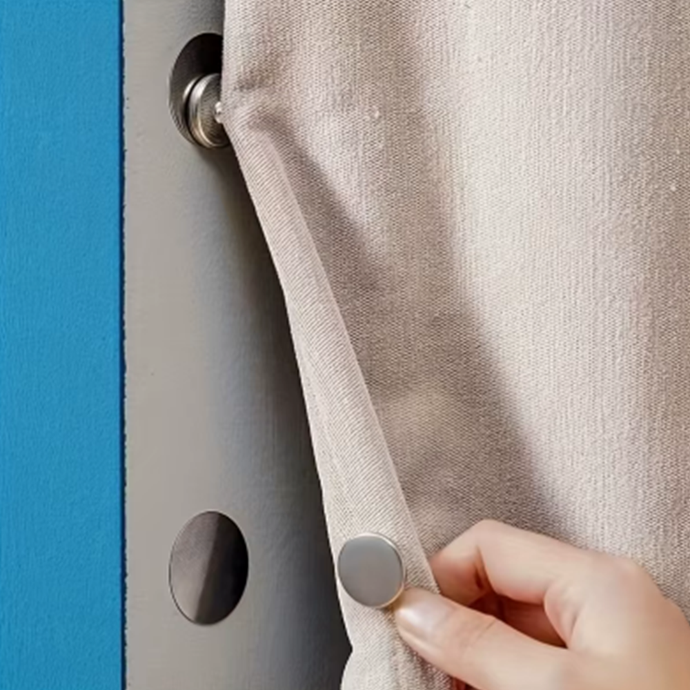 무타공 벽 커튼 자석 클립 고정 버클 마그네틱 후크 단추 샤워커튼, 5개, 스틸 9,200원