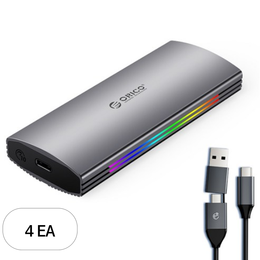 오리코 M.2 NVMe SSD RGB 외장하드케이스 2in1케이블 냉각핀 방열 USB3.2 Gen2 10Gbps M2R2-G2 358,860원