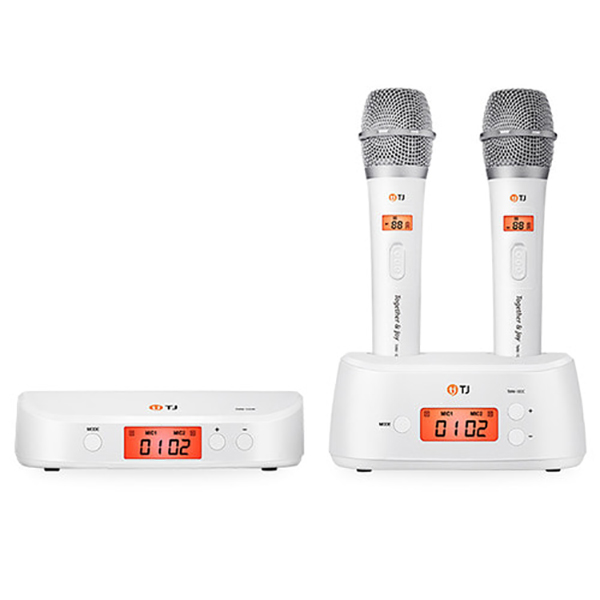 TMW-100 TJ미디어 충전식 900MHZ 채널 가변형 2채널 노래방 무선마이크세트, 화이트 420,000원