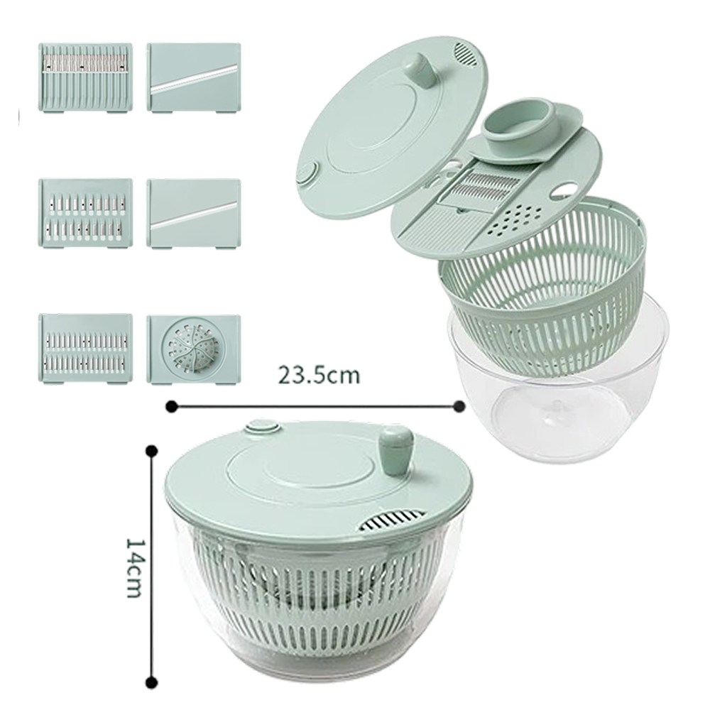 에브리포유 420J2 스텐 야채탈수기 대용량 만능 6종 채칼 안전홀더 샐러드 스피너 (슬라이서), 1개, 리프 그린 21,900원