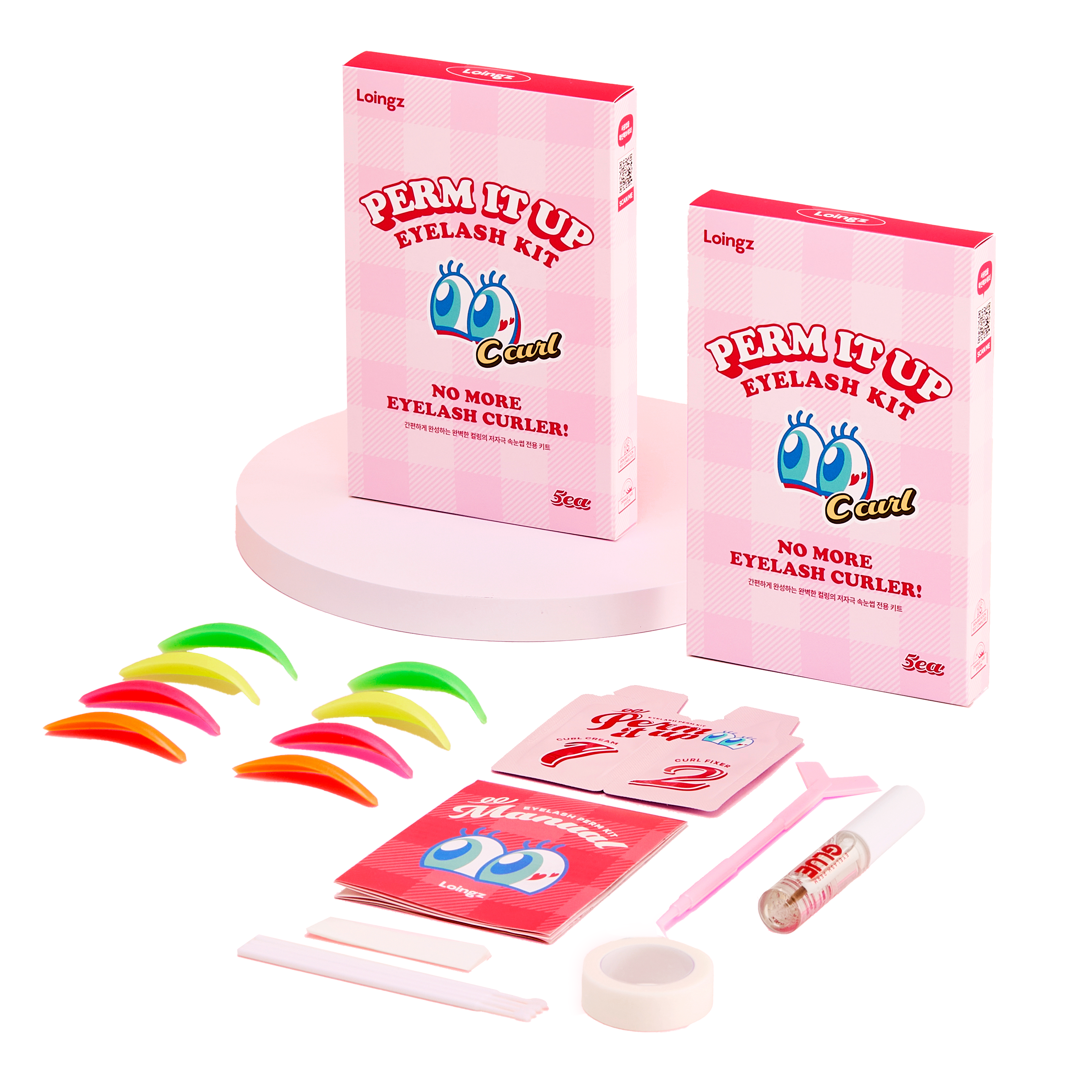로잉즈 초보용 셀프 속눈썹펌 키트 5회분, 저자극 풀구성 15,100원