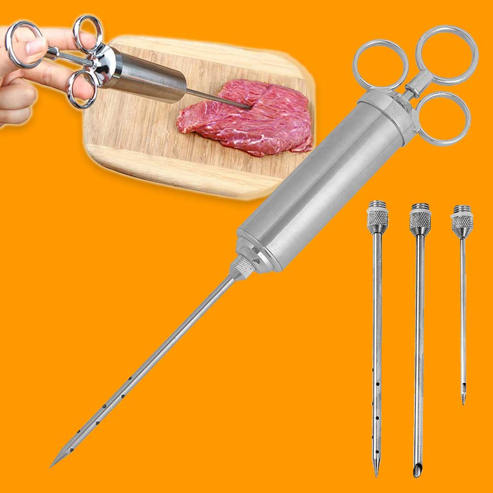 스텐 양념 주사기 32x7.5cm 바비큐 고기 인젝터, 1세트 25,900원