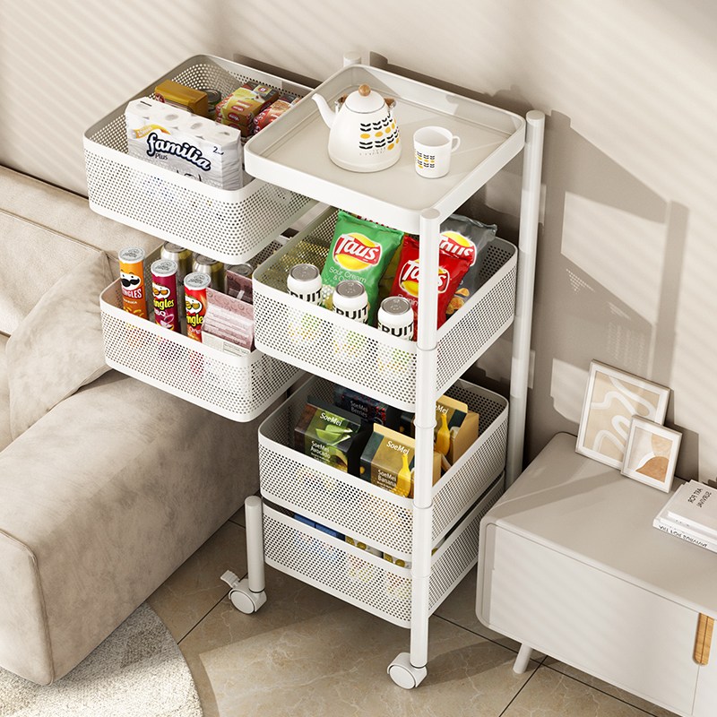 파페피 다기능 이동식 트롤리 수납함 회전형 틈새수납장, 5단, 흰색 25,900원