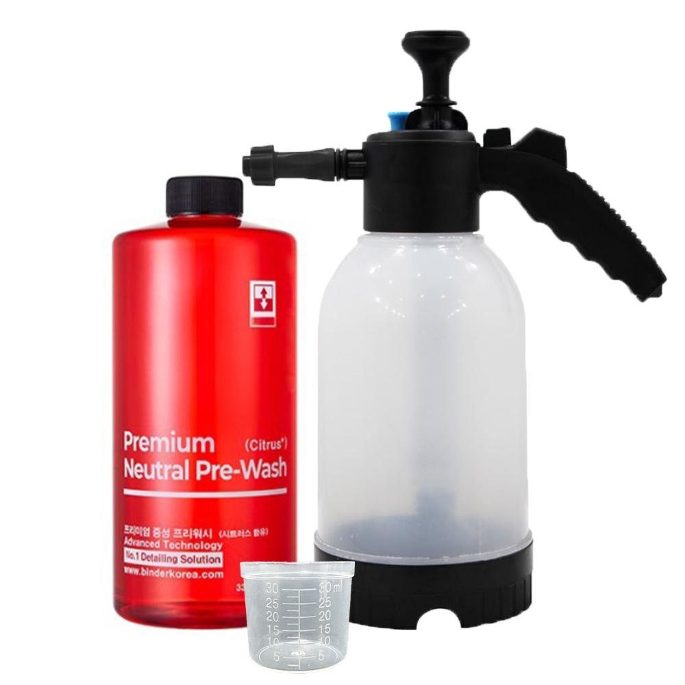 바인더 프리미엄 중성 프리워시 1L + 대용량 압축분무기 세트패키지 (계량컵 증정/14시 이전 주문 당일발송) 14,900원