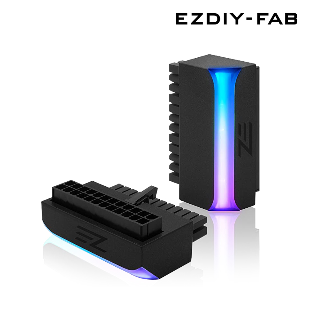 EZDIY-FAB 메인보드 전원 ATX 24핀 90도 어댑터 5V ARGB - 블랙 15,400원