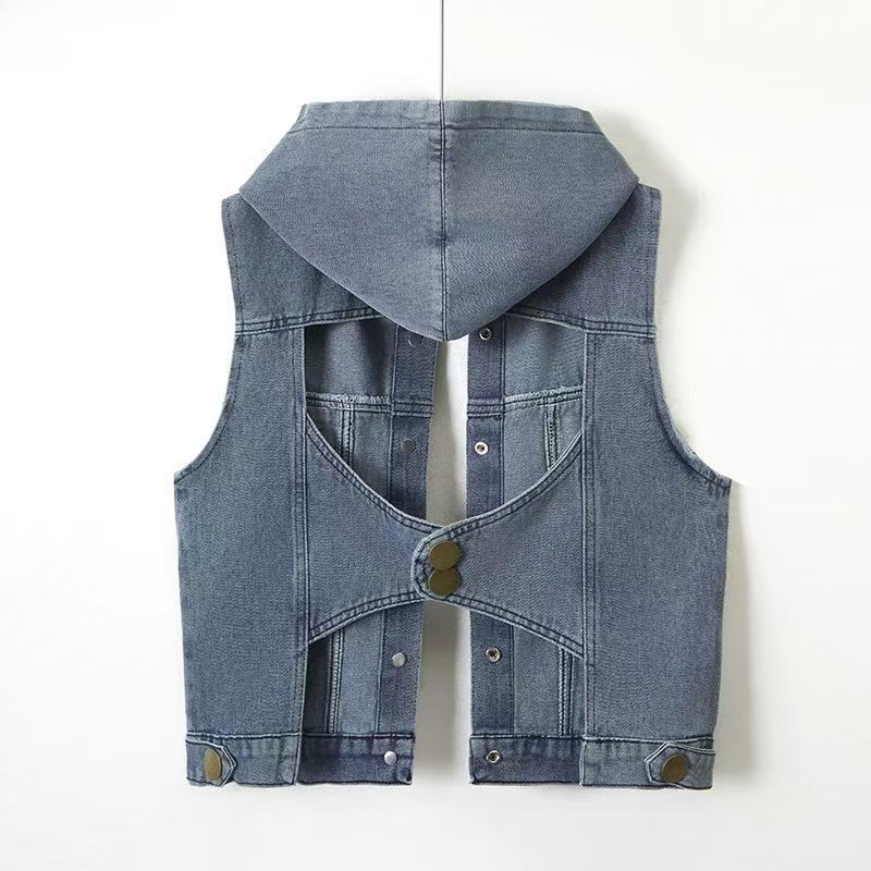 여성 데님 조끼 봄 여름 패션 시크룩 후드 청조끼 베스트 기질 슬림핏 민소매 상의 YHY 23,990원