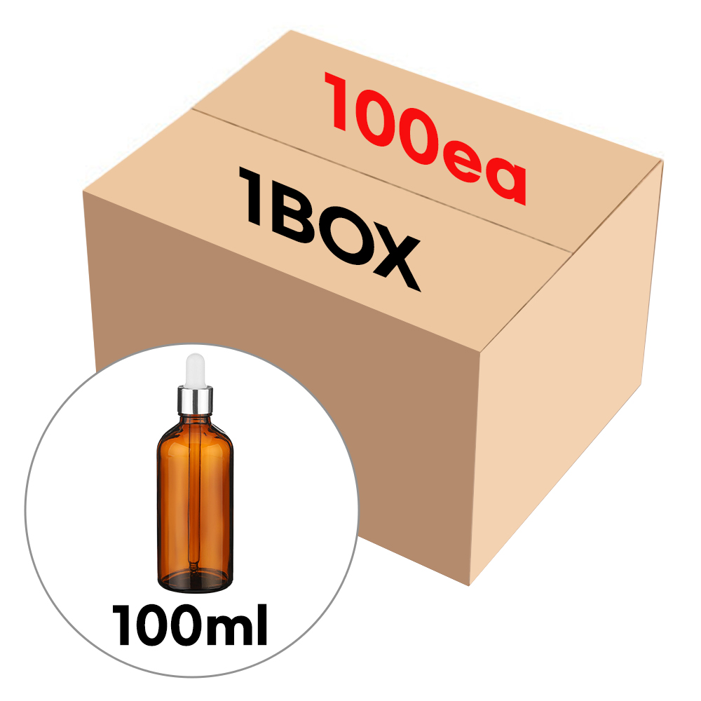 향수용기 실버 뚜껑 스포이드 브라운 공병 100ml (1BOX 100개) 54,200원
