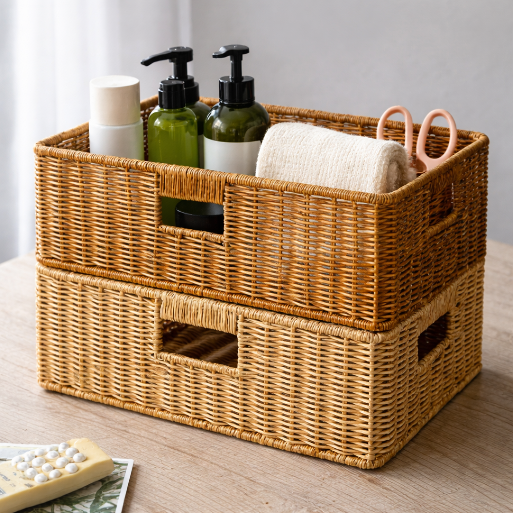 로에비스 내츄럴 홈데코 다용도 라탄바구니, 1개, 베이지 9,200원