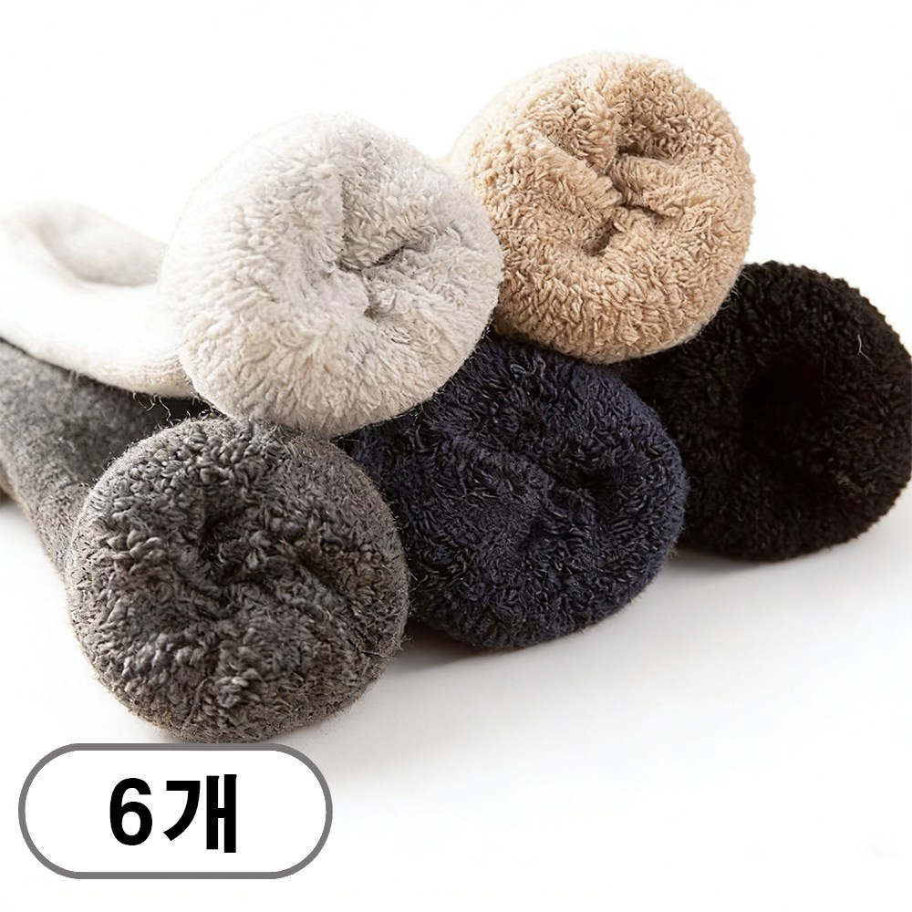 차쿠 남성 겨울 양말 남성용 방한용 도톰한 양모 양말 6종세트 13,800원